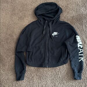 Nike Women's Black Zip-Up Cropped Hoodie